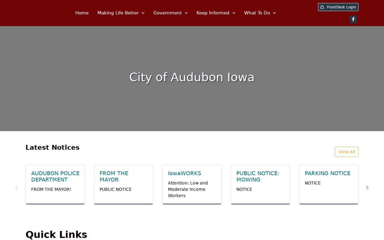 Official City of Audubon public services website