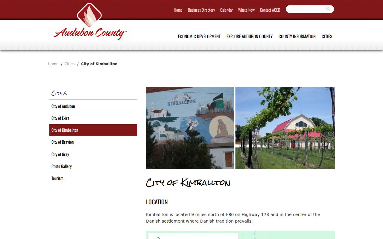 Official Audubon County profile for Kimballton city